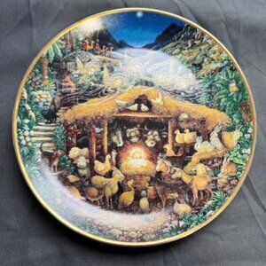 Limit Edition Franklin Mint Nativity  Away in a Manger Bill Bell Collector Plate